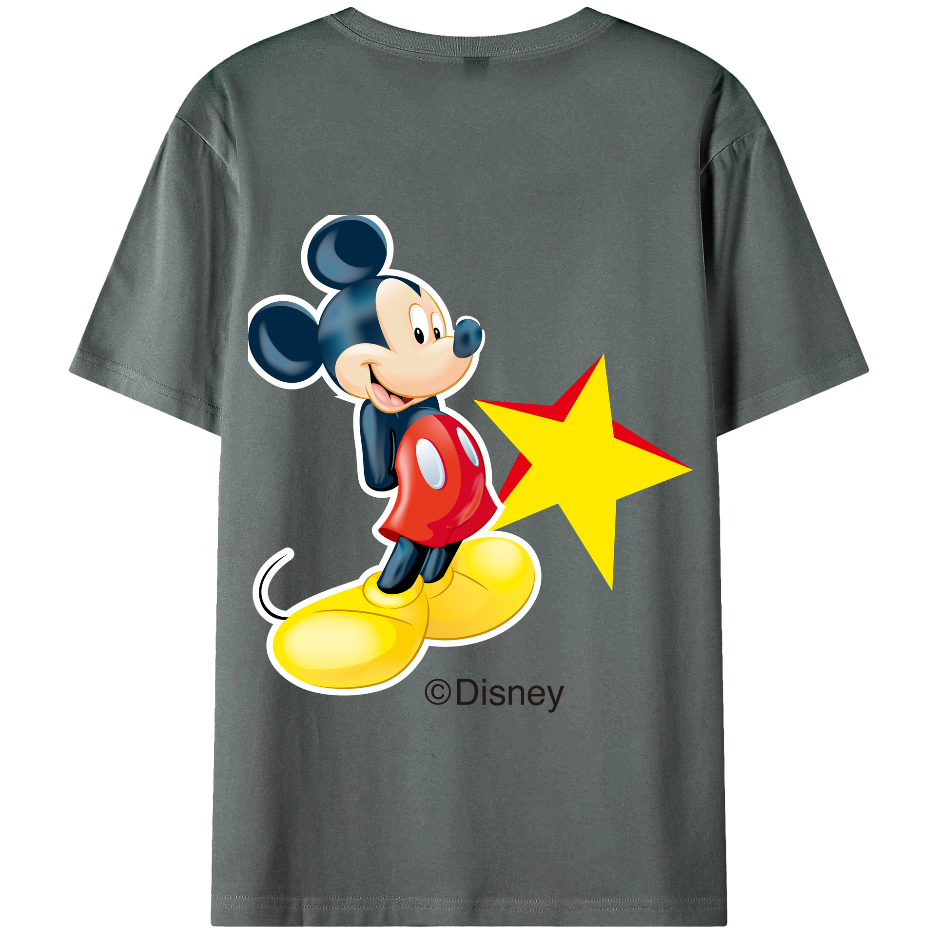 （画像用） ミッキーマウス Mickey Mouse 綿100％半袖Tシャツ（背面プリント）